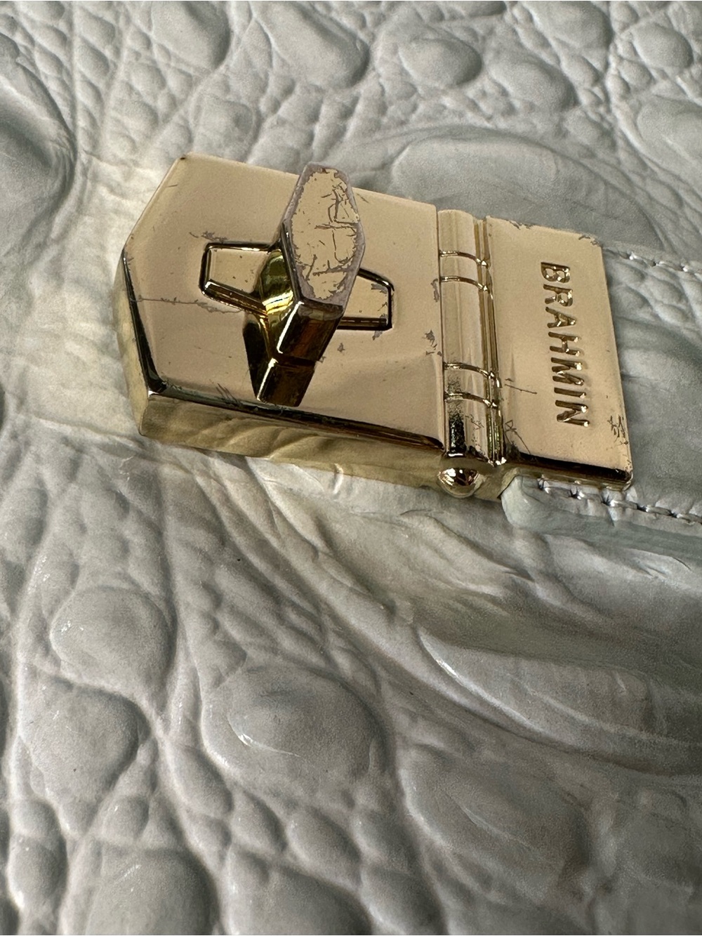 Brahmin Bethany Sea Glass Melbourne Shoulder Bag Crocodile Embossed - Picture 10 of 15